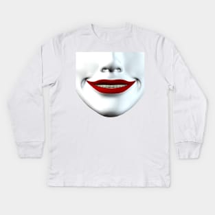 Big Alabaster Smile Kids Long Sleeve T-Shirt